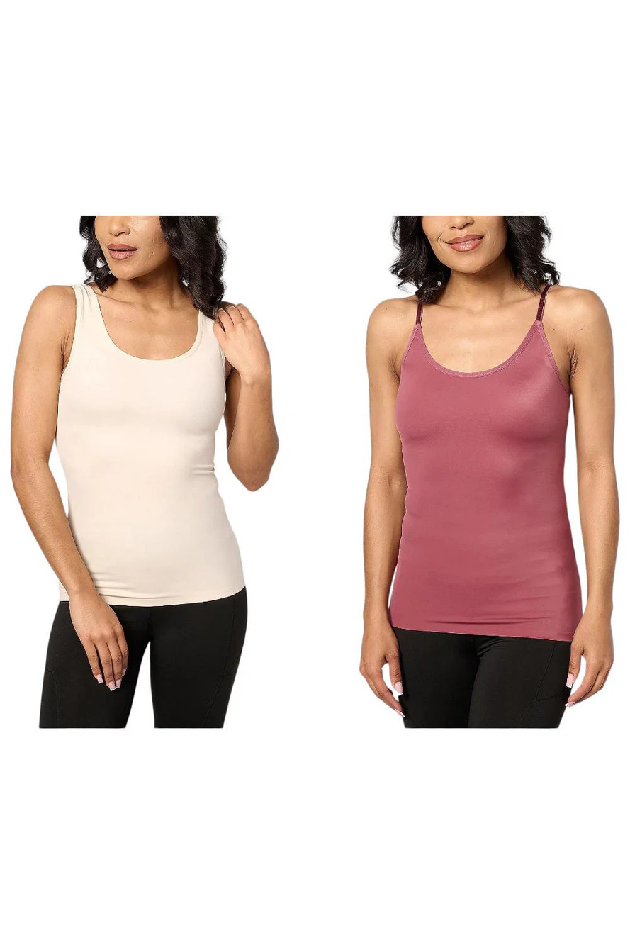 Anybody Women's 2-Pack Intimates Smoothing Tank & Cami Pearl/DstyBerry - Regular